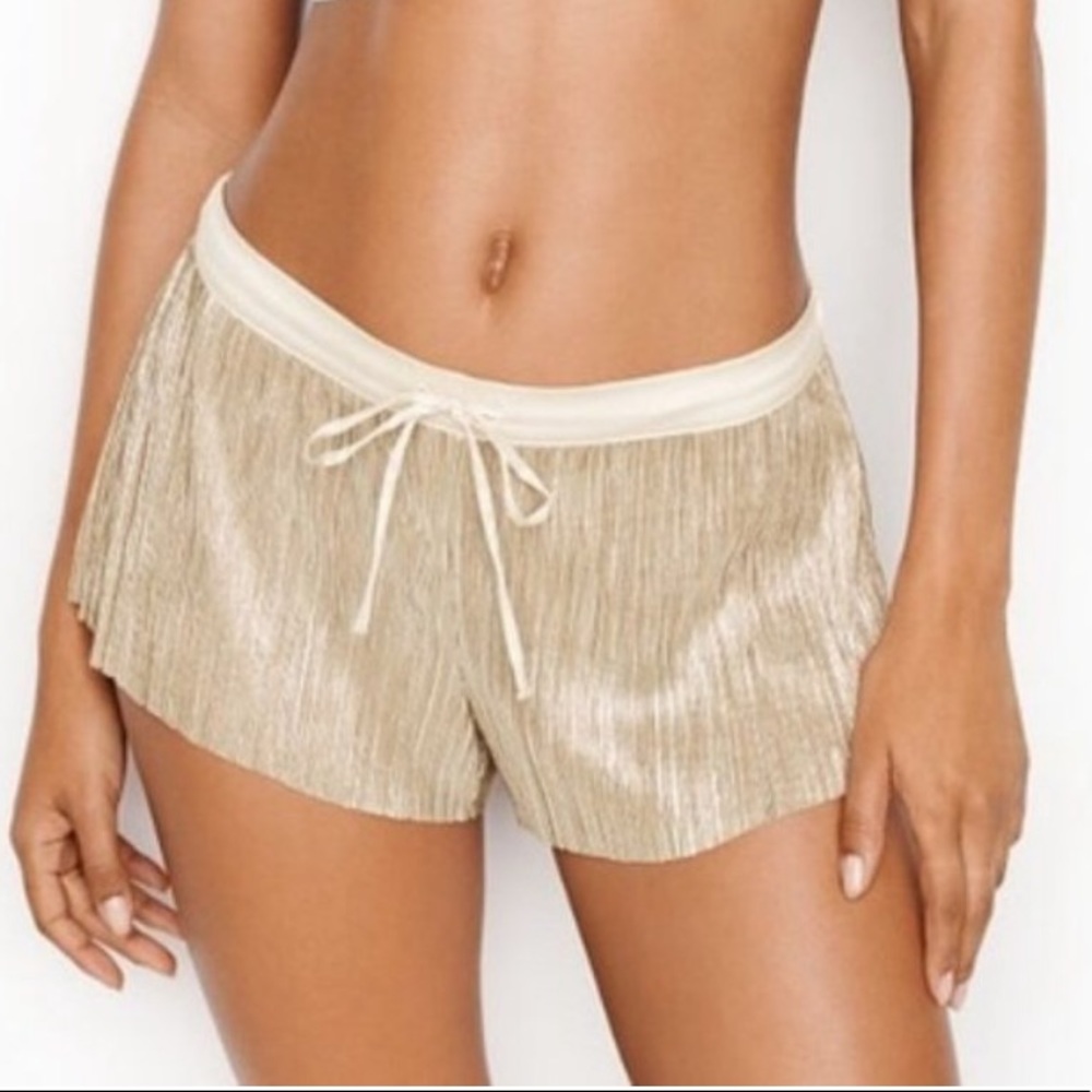 NWOT VS Metallic Gold Shorts